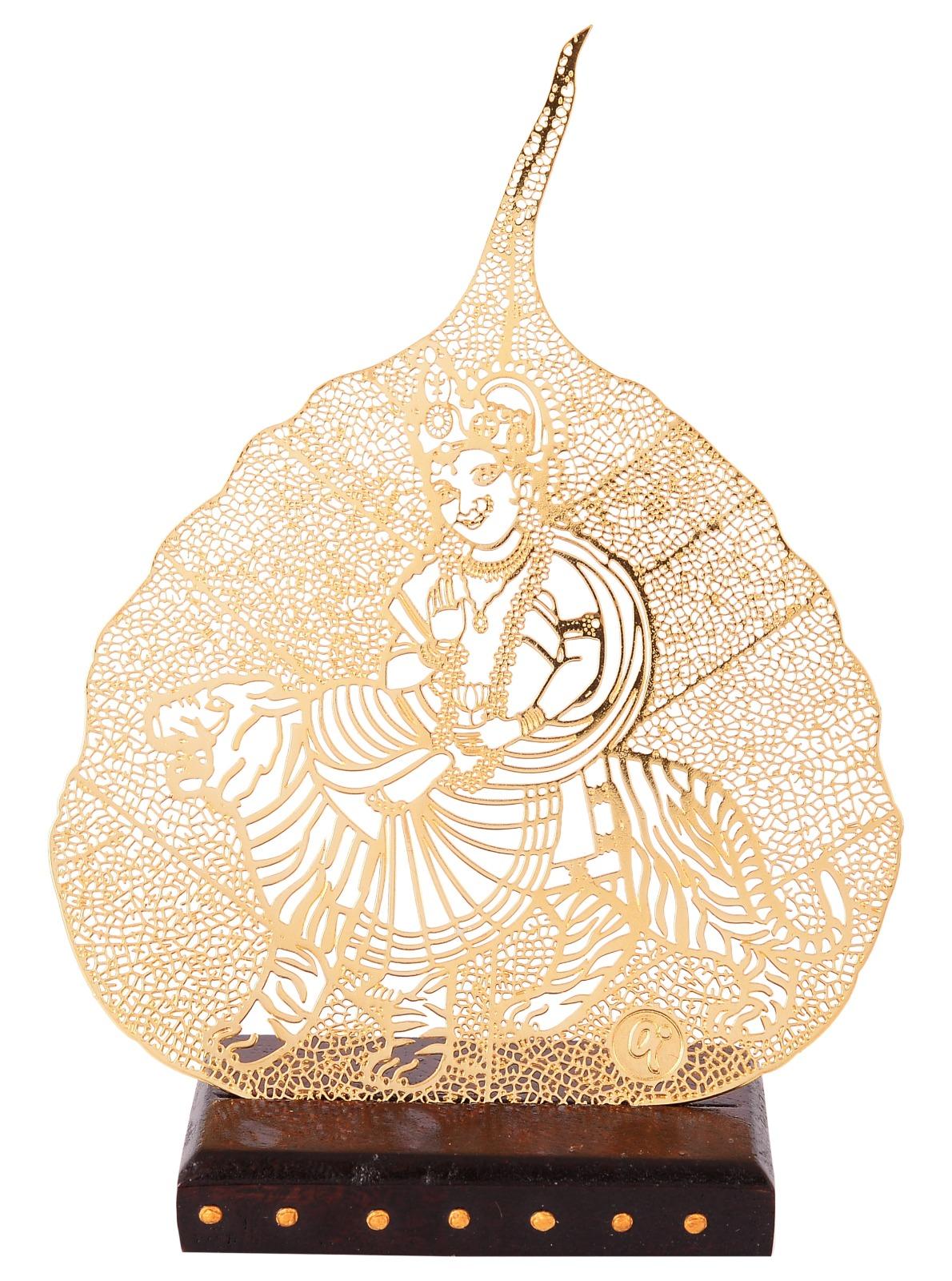 Durga Peepal Leaf Sculpture