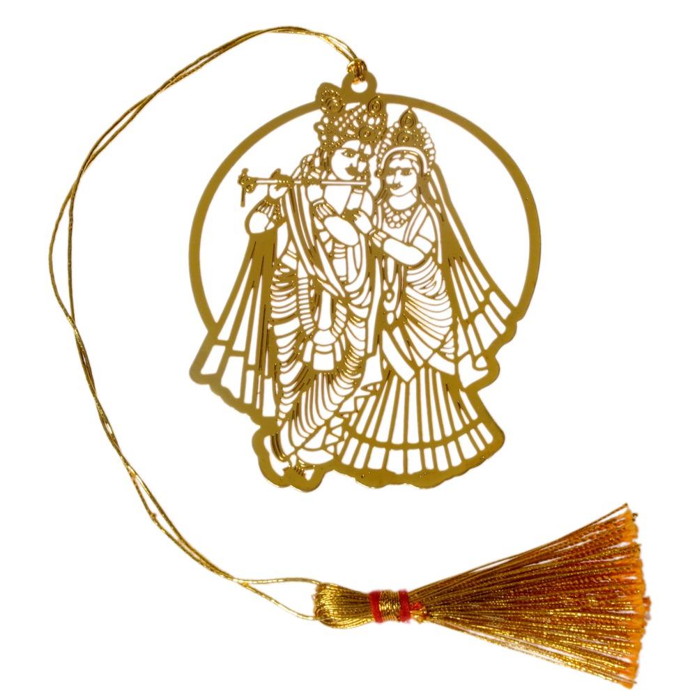 Radha Krishna Gold Plated Bookmark